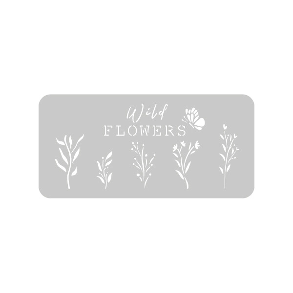 Stencil Wild Flowers 13.5 x 30 cm.