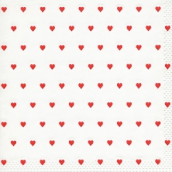 Servilleta Decoupage PequeNos corazones rojos Paq x 16