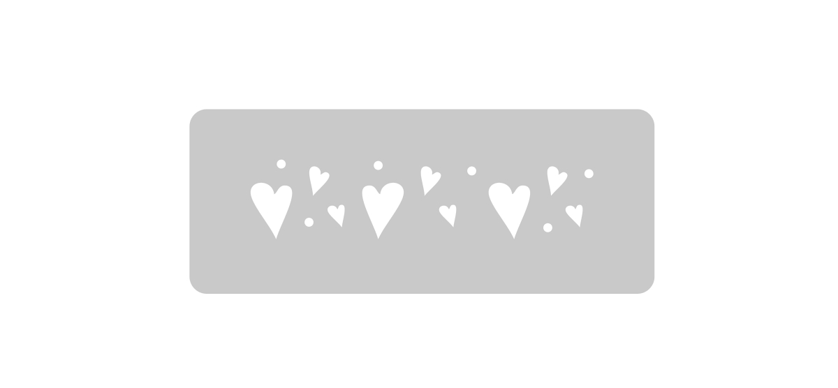 Stencil Coraz�n y lunares 4.5 x 17 cm