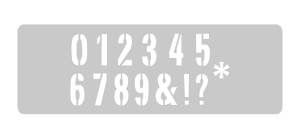 Stencil Numeros y Simbolos 13.5 x 30 cm