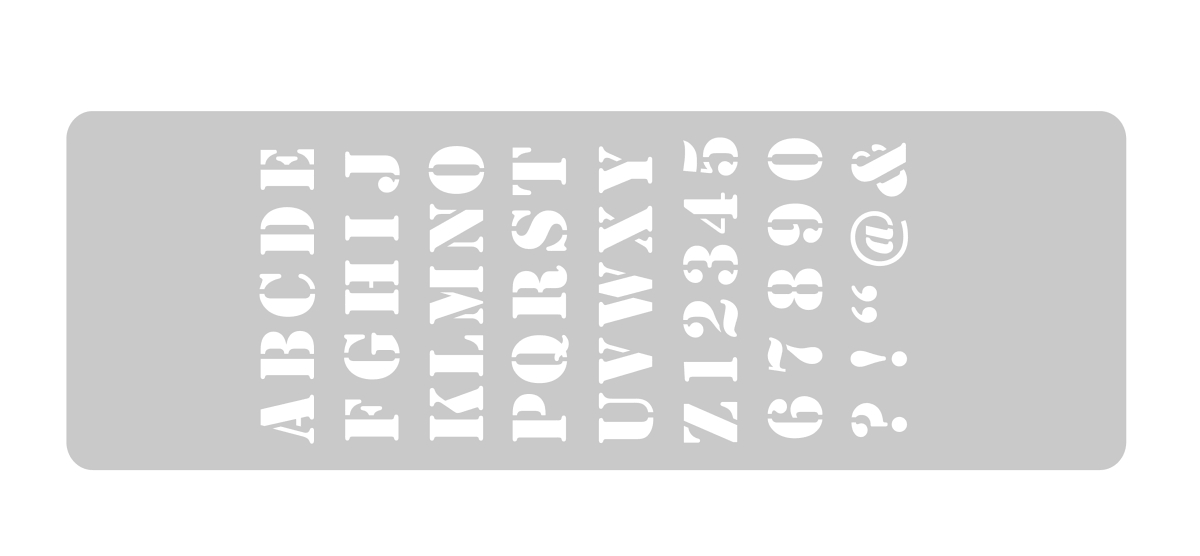 Stencil Abecedario completo 13.5 x 30 cm